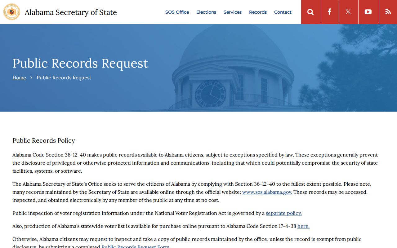 Alabama public record request guidance for a Chambers County warrant record