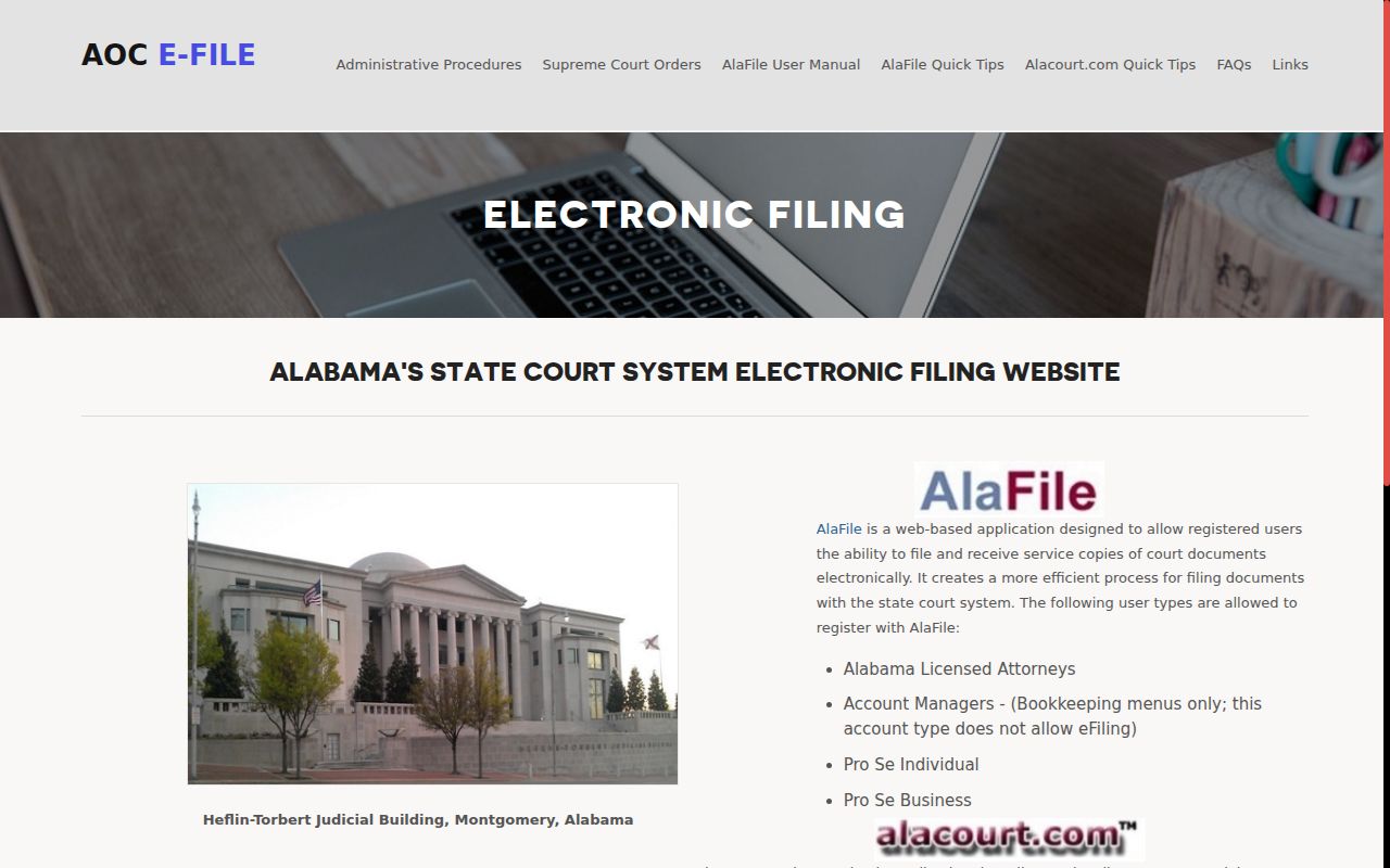 Alabama Judiciary explanation of court record products used in a Chambers County warrant check