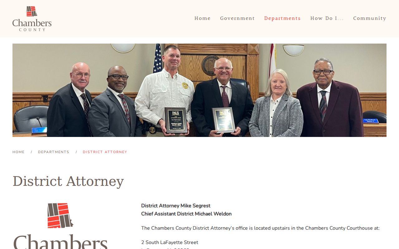 Chambers County city court warrant District Attorney office